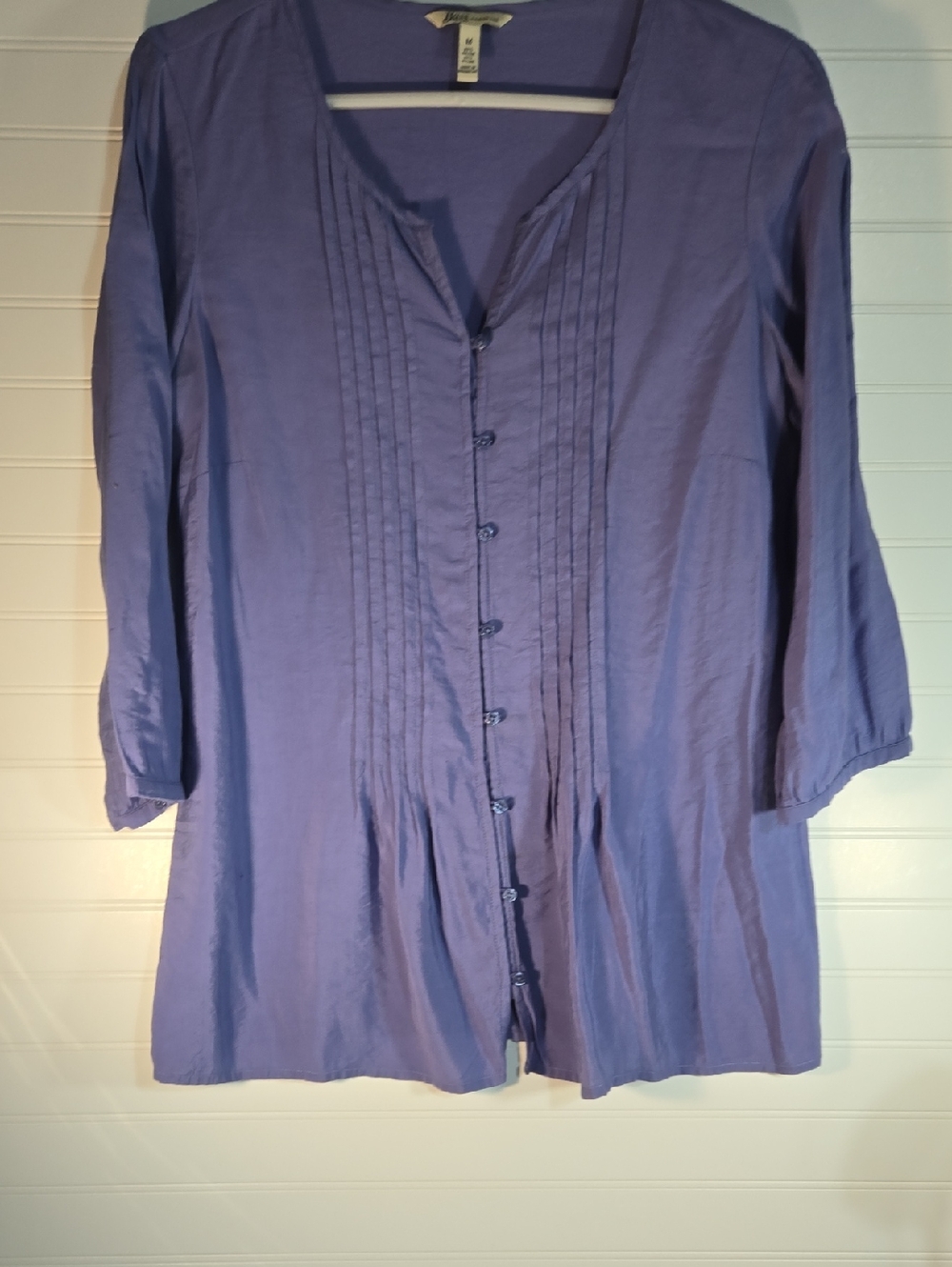 Bass Pro Shops Lavender Pintuck Button-Front Blouse